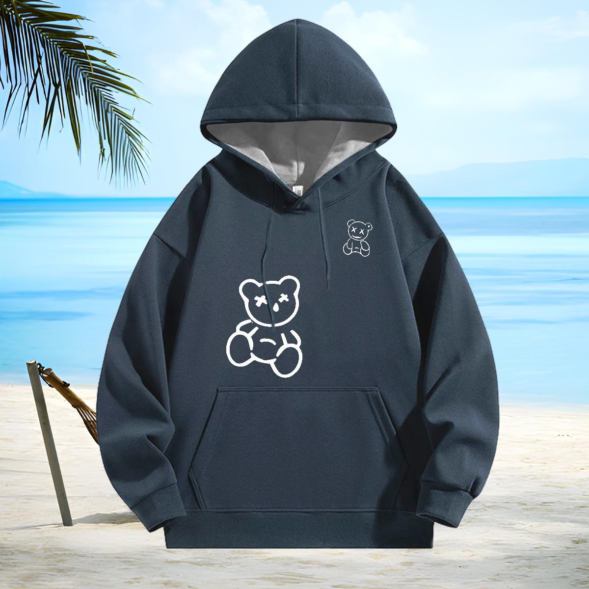 Fashion Design Men's Hooded Sweatshirt Hooded Collar Loose Hoodie for Man Woman Casual Daily Wear Clothes Black Oversized 350g Cotton