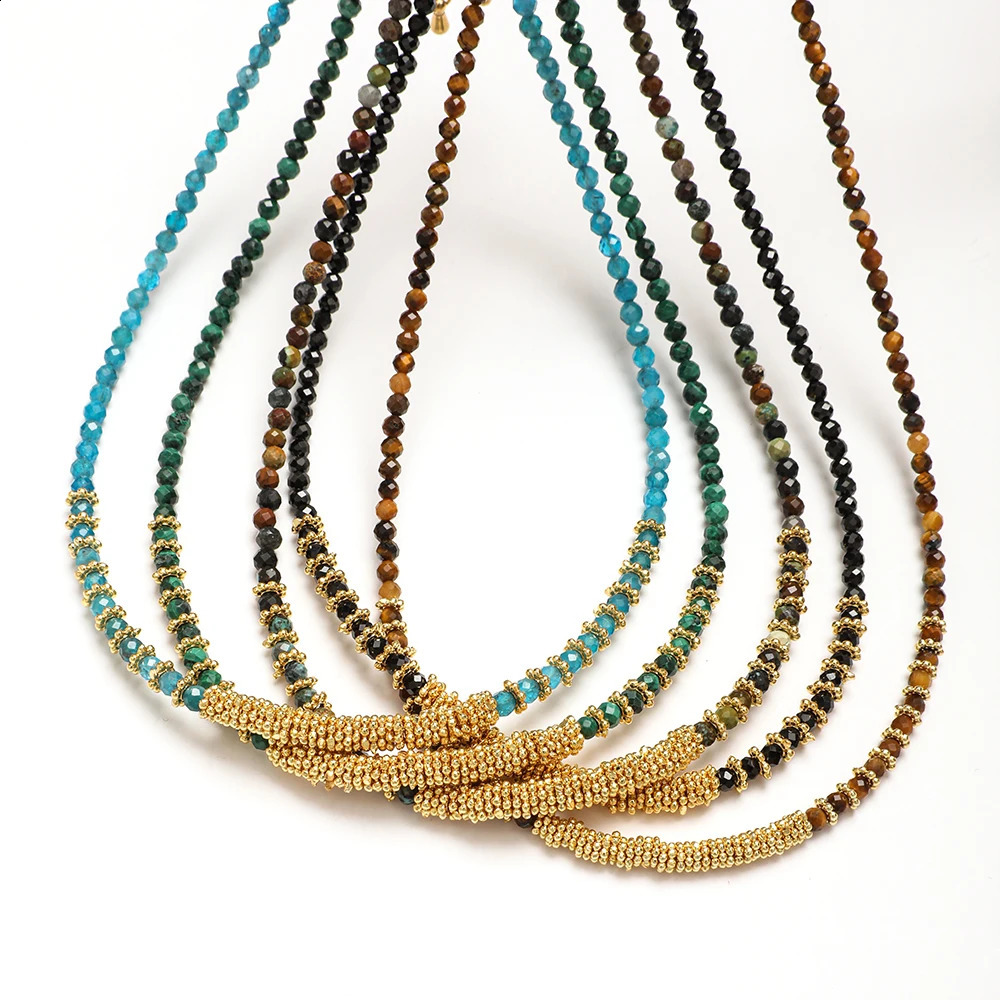 ZMZY natural stone crystal necklace copper snowflake bead necklace womens fluorescent lapis lazuli bullet Kravik chain jewelry gift 241017