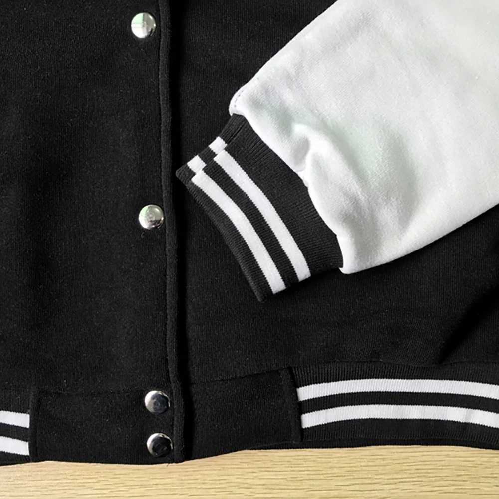 Black white solid color loose oversized casual mens baseball shirt personalized street jacket warm wool sweater M241017