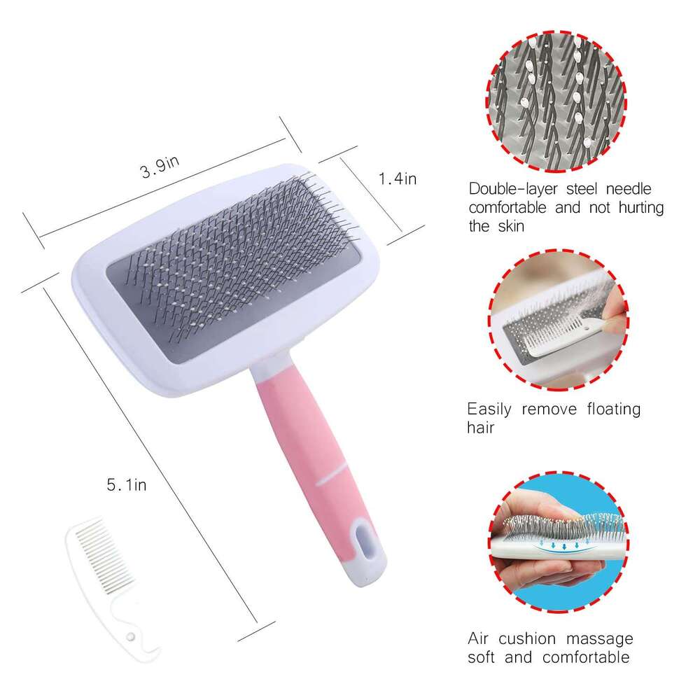 Crafterlife Small Animal Kit with Shedding Slicker Brush, Bath Massage Glove, Pet Grooming Comb, Nail Clipper Trimmer for Rabbit, Puppy, Kitten, Guine