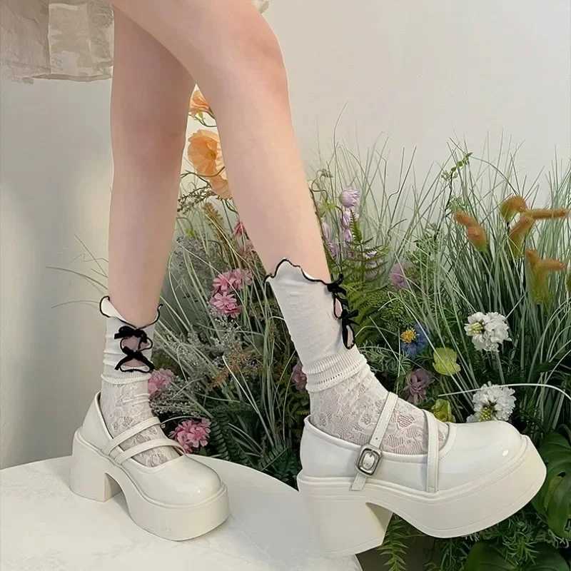 New womens high heels Mary Jane shoes Sweet Lolita style Gothic thick soled high heels Womens plus ankle buckle party shoes Y241017