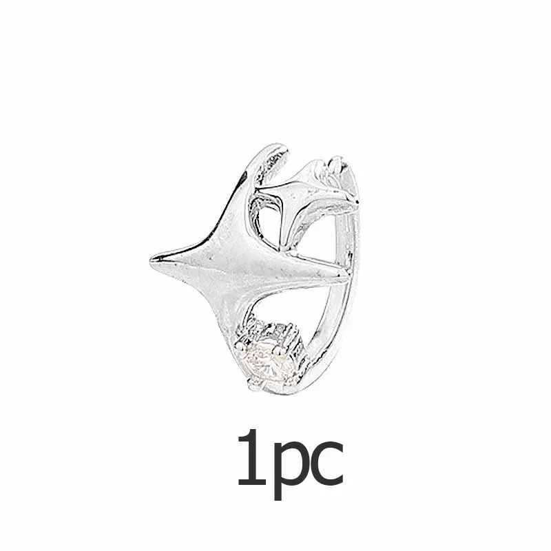 Fashionable silver cross star zircon clip earrings suitable for women non perforated fake earrings a large number of jewelry earrings cuffs aretes de 
