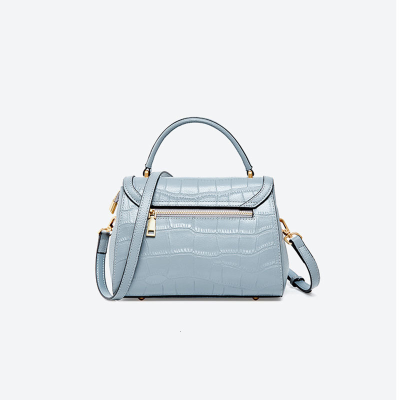 2023 New Summer Women Genuine Shoulder Bags Crocodile Handbag High Quality Real Leather Totes Female Crossbody Bag Blue