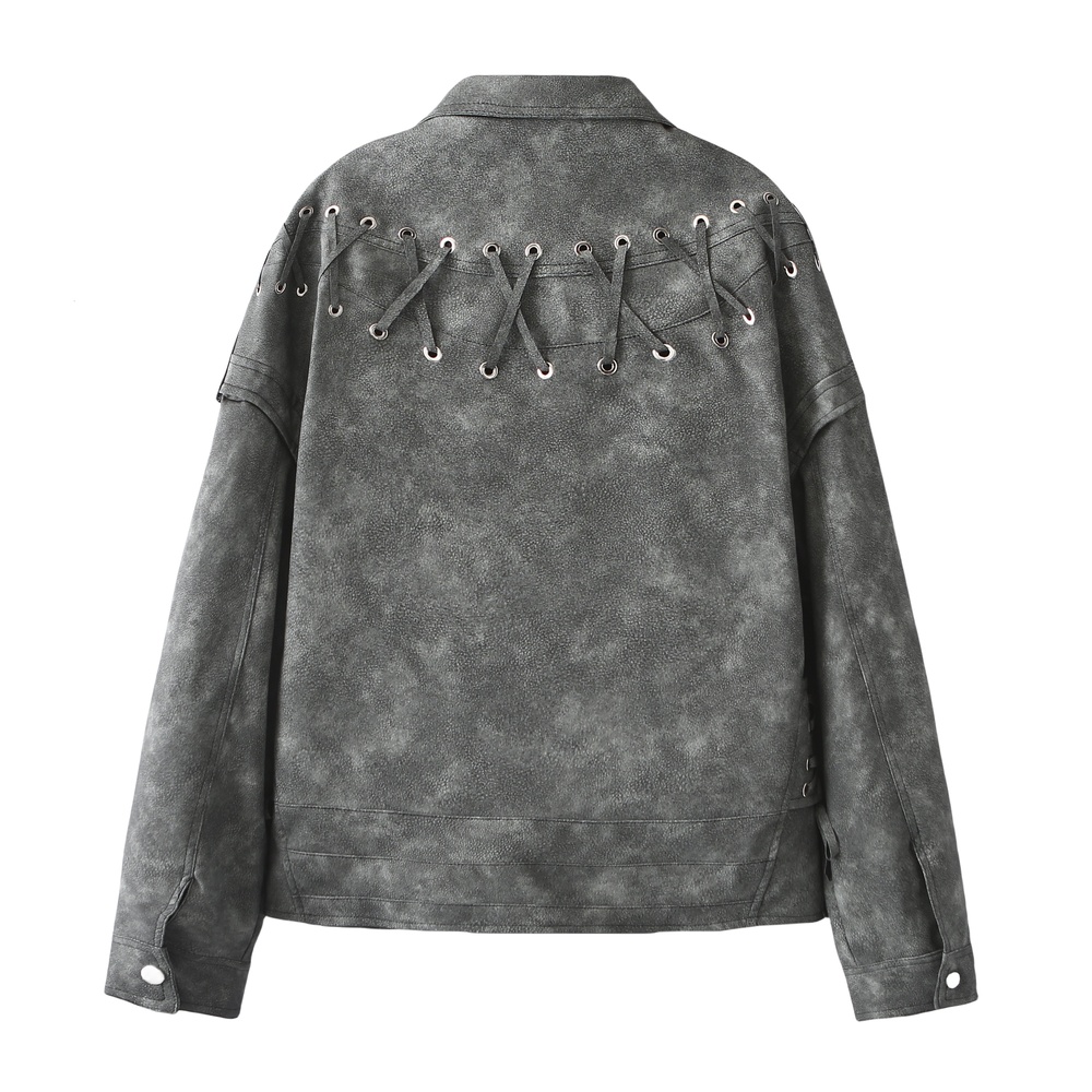 Women's Faux Leather Jackets Coat Casaco Feminino Inszartrafz Outewar Long Sleeve Streetwear With Zipper 2024 Chaqueta Rehes