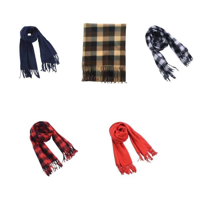 Santa Claus plain blanket 160x30cm Oversi winter autumn warm scarf big Tatar scarf shawl classic Tassel X241017