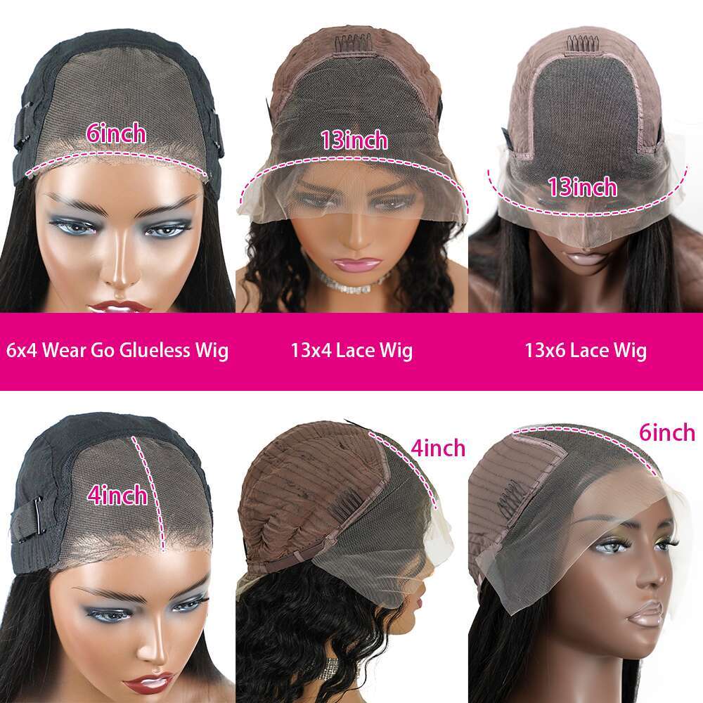Go Glueless Preplucked Brazilian Body Wave 13X6 HD Lace Frontal Human Hair Wigs For Women Ready To Wear