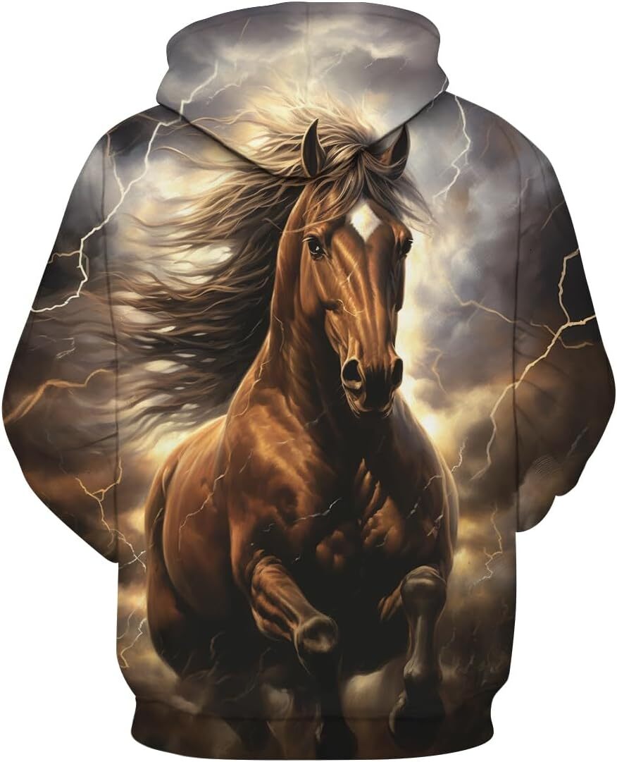 Hoodie for Mens Womens Novelty Horse Pentium Pattern Hoodie 3D Printing Funny AnimalPull Rope Hoodies Pullover Graphic Hoodies sweatshirt Pullover Lon