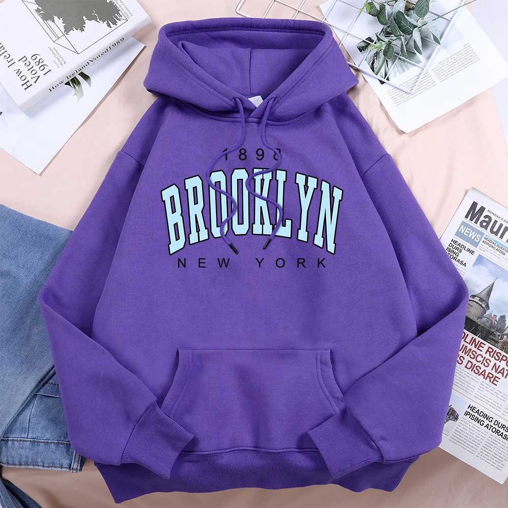 1898 Brooklyn New York Hoodies Women Casual Fashion Sport Hoody Fleece Warm Street Unisex Pullovers Harajuku Trend Basic HoodedX241016