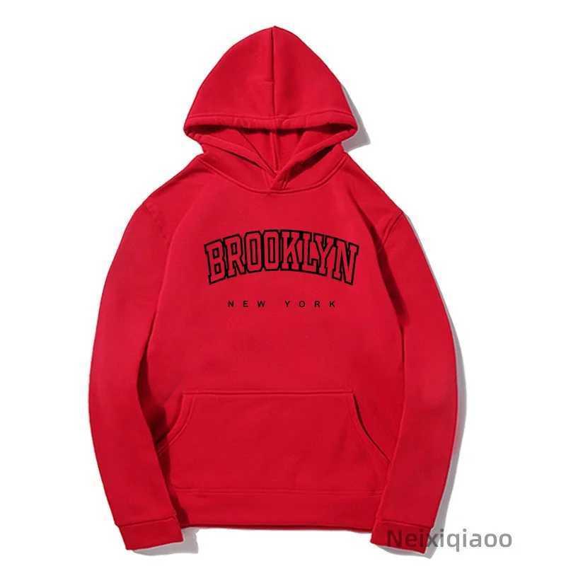 Women Brooklyn Letter USA Funny Black Hoodie Girl Autumn Winter Fleece Sweatshirts Female Harajuku Y2k ClothesX241016
