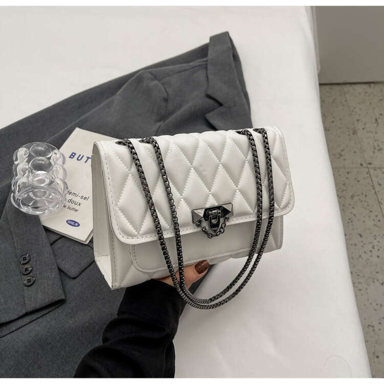 Chain diamond grid small square women's 2024 autumn and winter new fashion shoulder crossbody bag