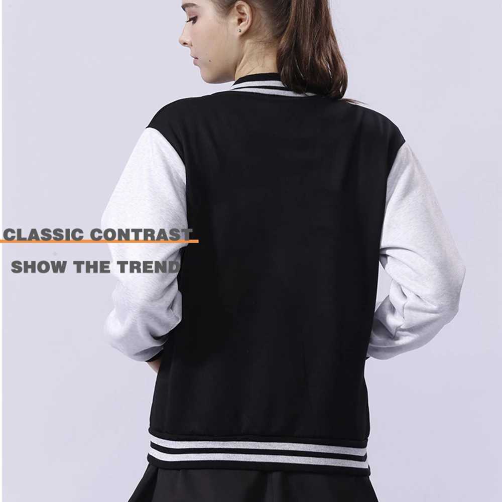 Black white solid color loose oversized casual mens baseball shirt personalized street jacket warm wool sweater M241017