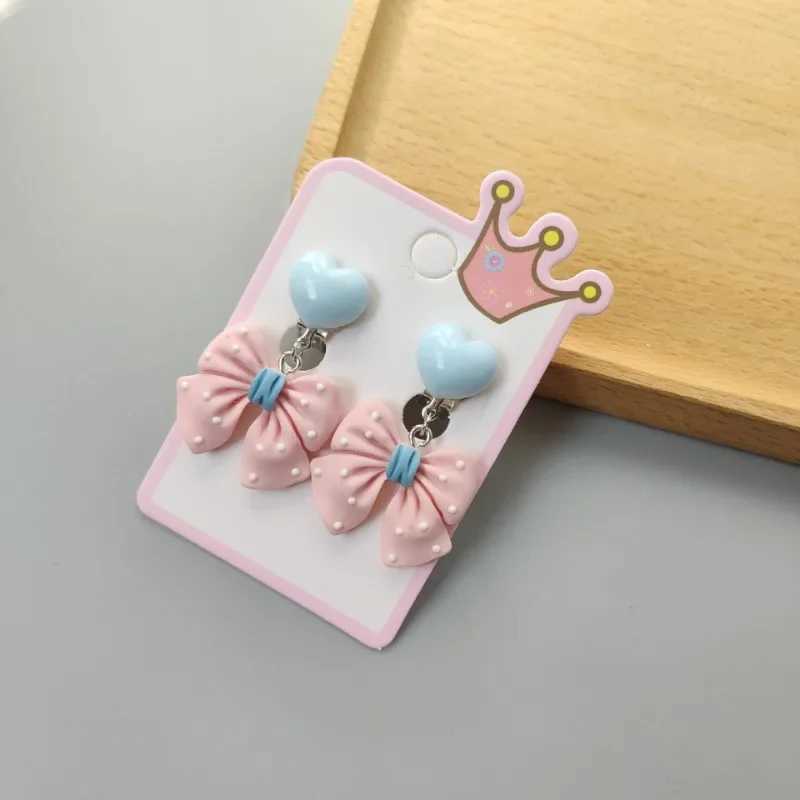 Childrens cartoon acrylic ear clip without ear hole jewelry princess girl earrings fashionable baby girl ear clip planetary earrings W241017