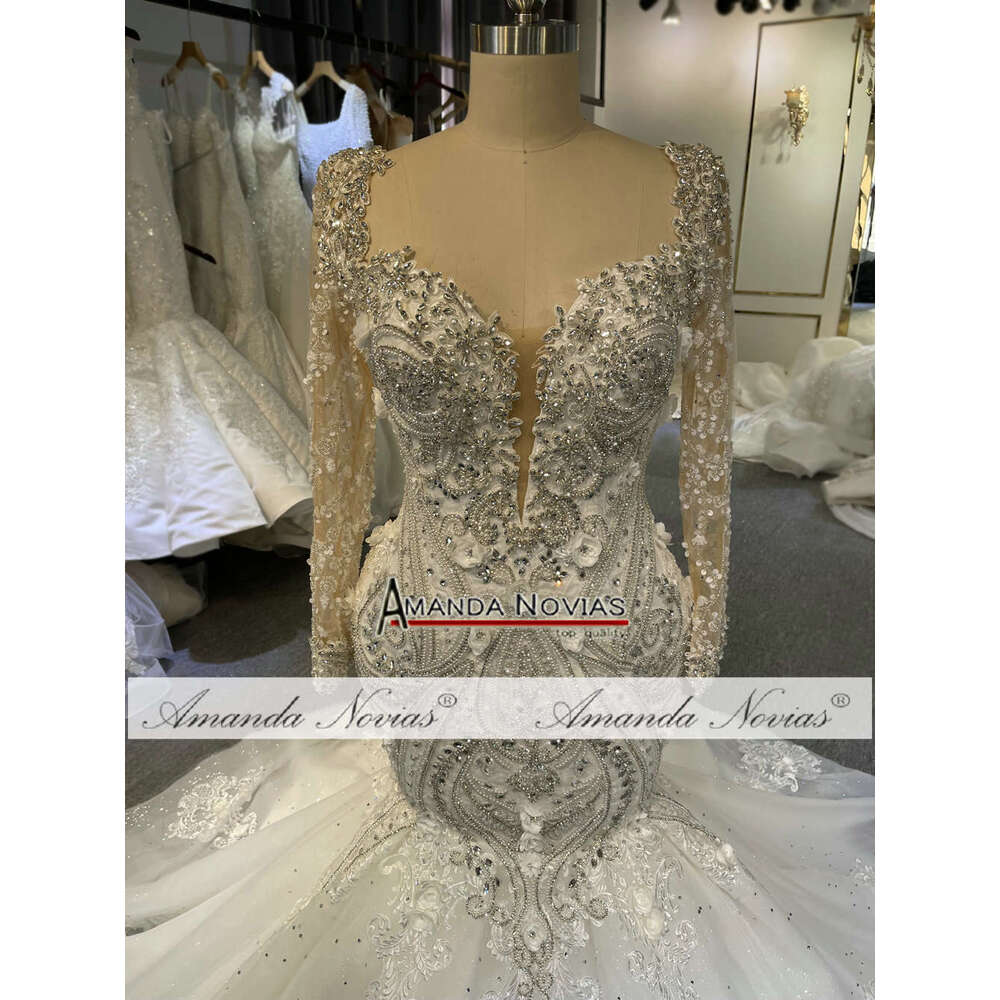 Long Sleeves Lace Mermaid Wedding Gown