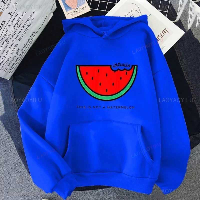 This Is Not A Watermelon Woman Graphic Thermal Hoodies Manga Autumn Winter Fleece Tracksuit Men Sweatshirt Long Sleeve PulloversX241016