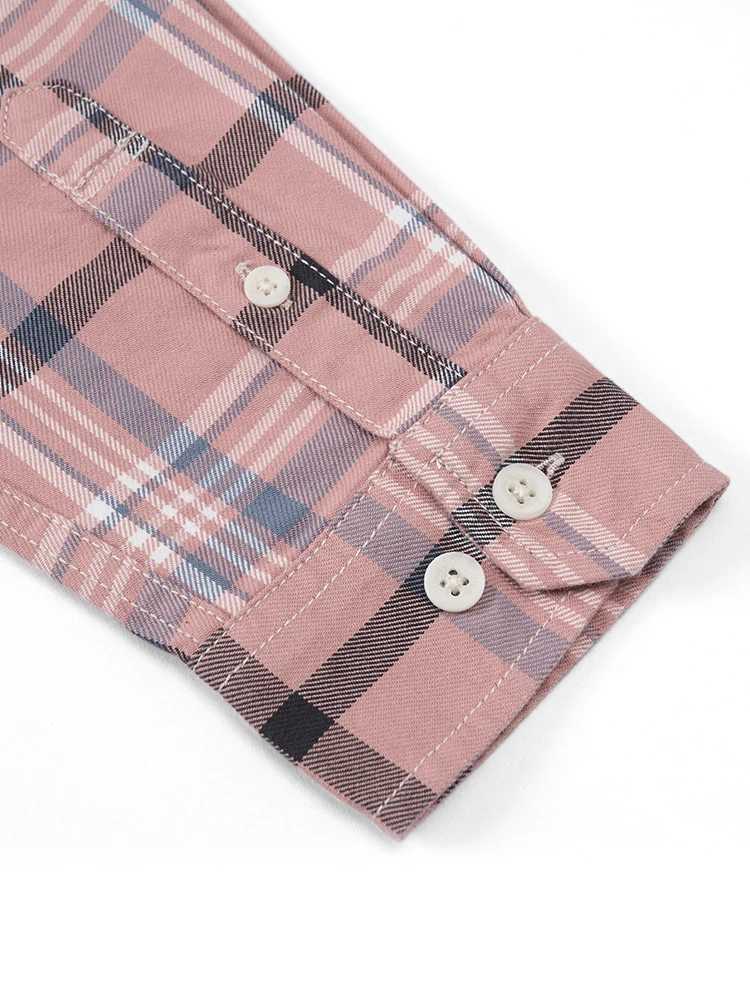 SIMWOOD 2024 Autumn New Oversize 100% Cotton Fabric Plaid Shirts Men Washed Vintage Check Shirts LX241017