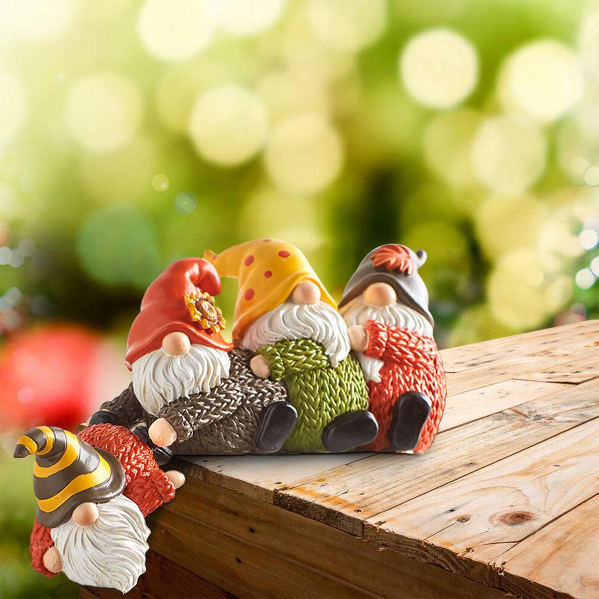 Christmas Christmas Decorations Bookshelf Collectible Gnome Characters Resin Statue Home Decoration