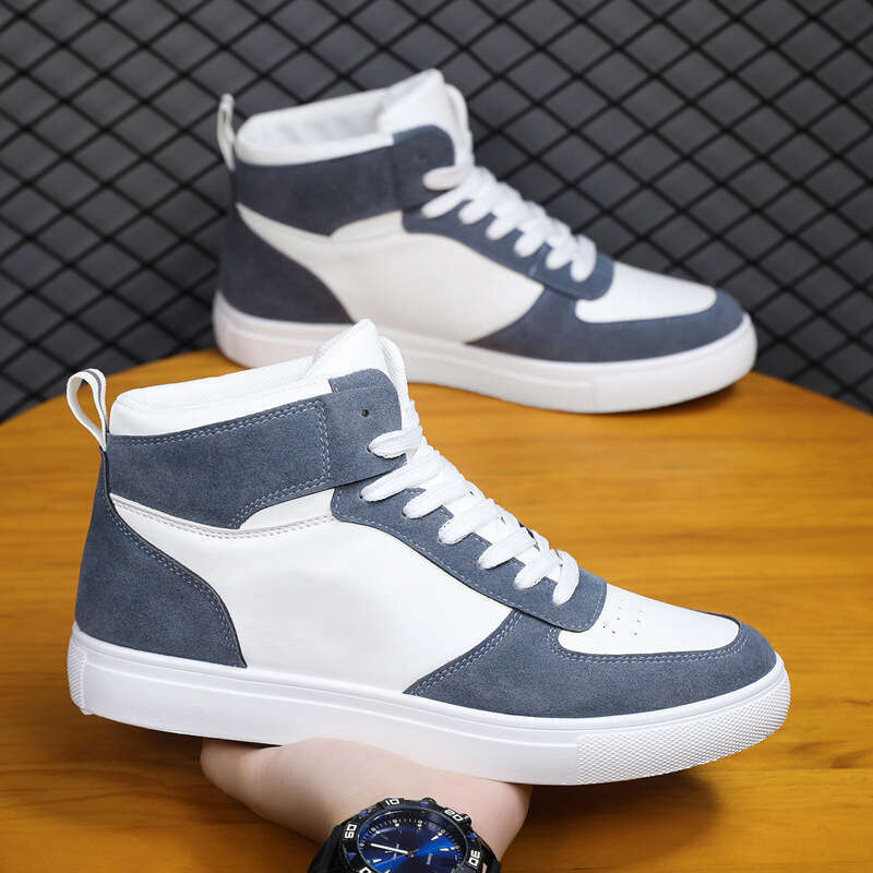 White Vulcanized Men's Flat Comfortable Shoes Lace up atillas Hombre Autumn Spring High Top Sneakers Plus Size 39-48 yhrre
