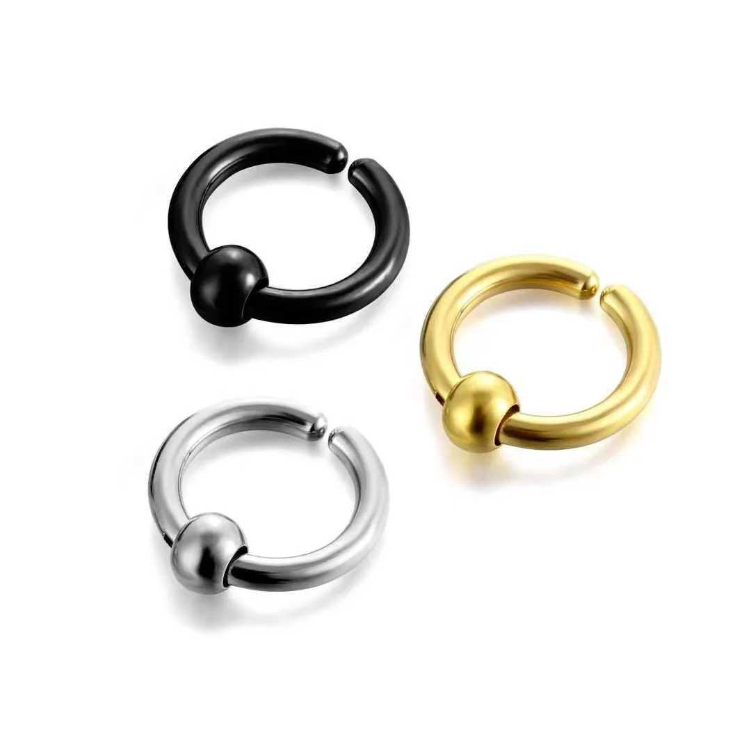 2024 Stainless Steel Non Perforated Magnetic Earrings Neutral CZ Magnetic Earclip Womens Punk Hip Hop Earring Set W241017