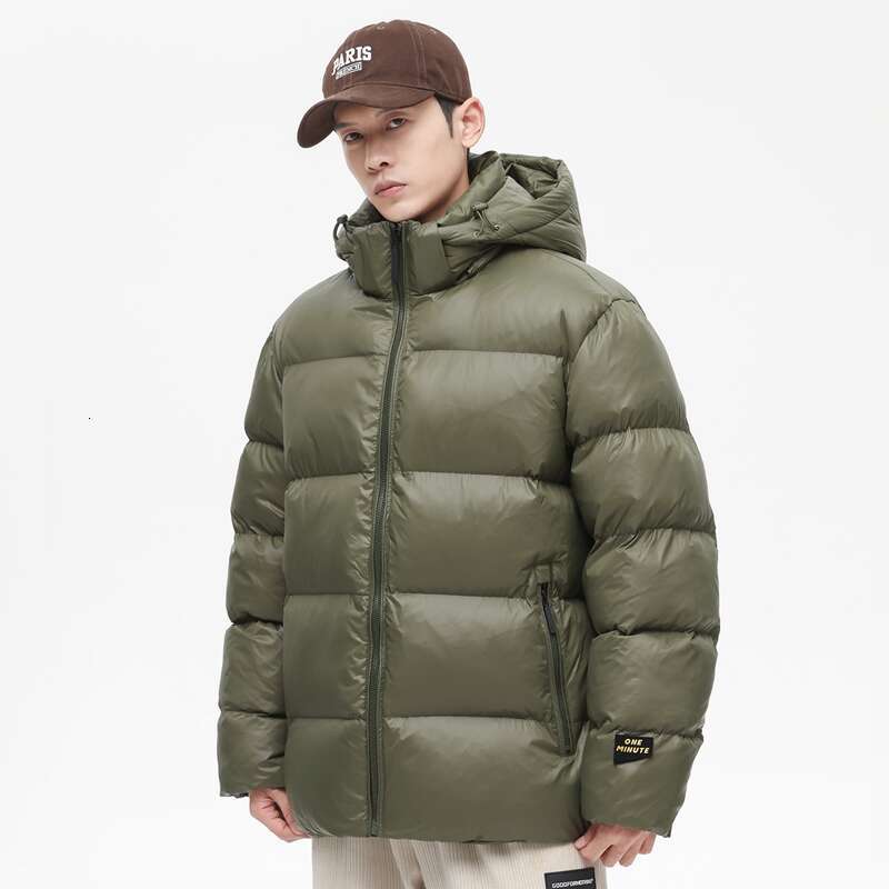Men Hooded Zipper Parkas Puffer Padded Cotton Clothes Solid Color With Hoodie Warm Waterproof Jackets Man Winter Coats