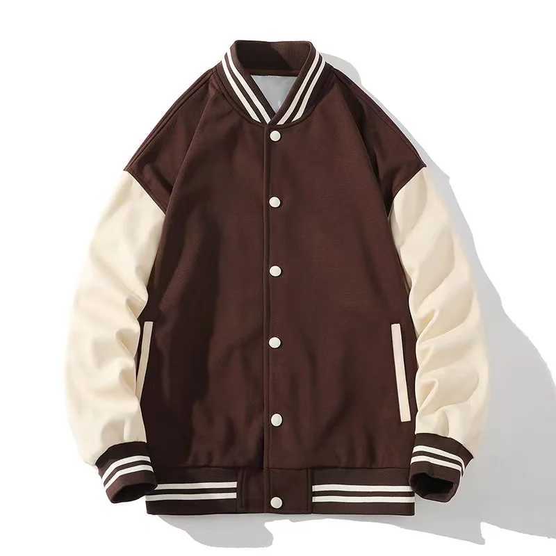 Baseball jacket new fashion casual high-quality patch work button sports jacket womens team school team jacket customized M241017