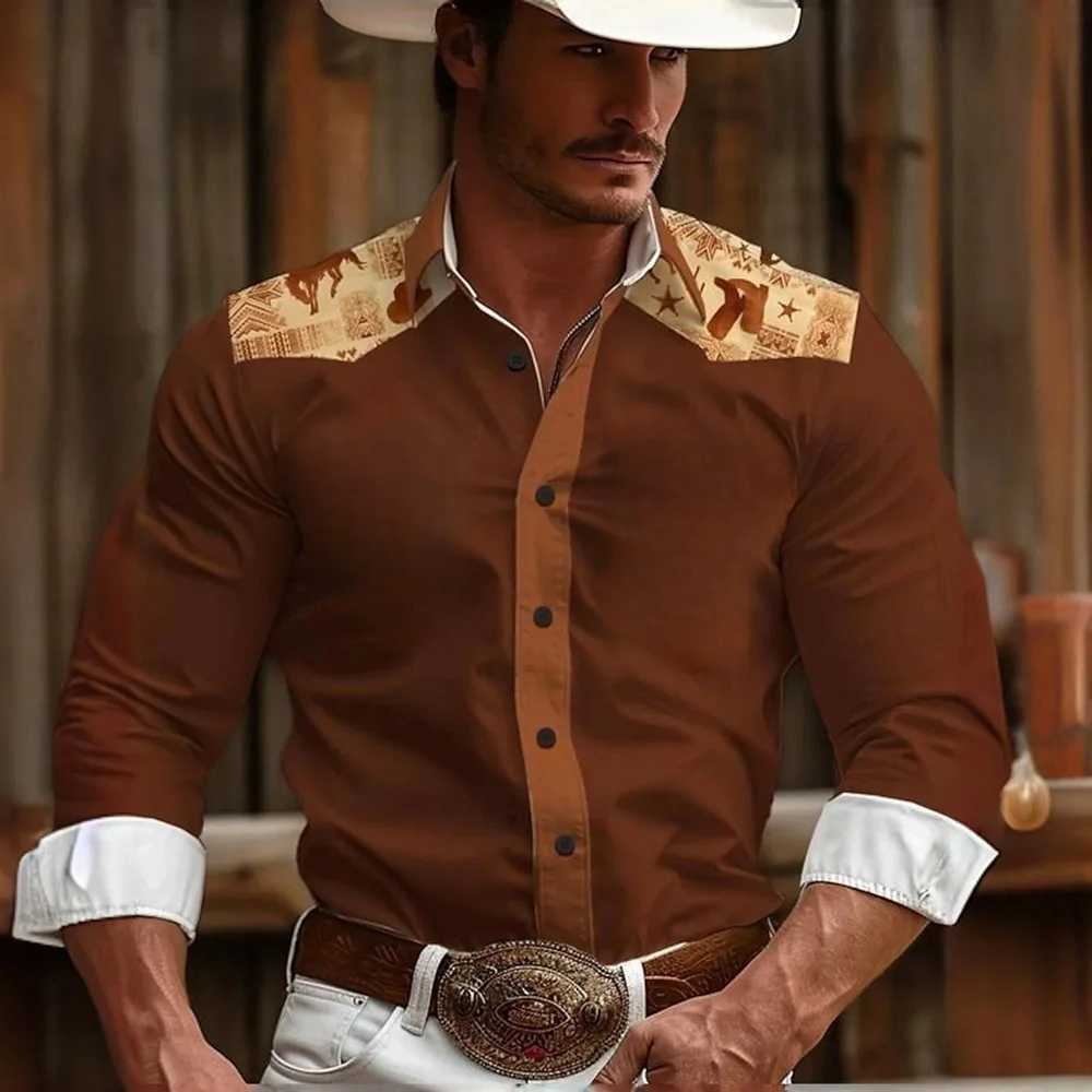 2024 New Retro Print Shirt HAWaii Fashion Holiday Casual Long-sLeeved Shirt Mens Large Size Lapel Button Up Top LX241017