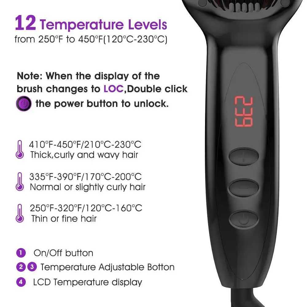 Hair Straightener Hair Beard Straightener Comb Electric Ceramic Straightening Brush Wet Dry Dual Use for Hair MoustacheXJ241016