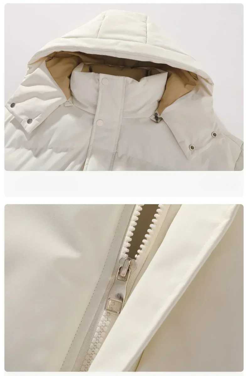 Mens hot jacket autumn and winter new item solid color detachable hat design outdoor sports waterproof jacket couple cotton clothes X241017
