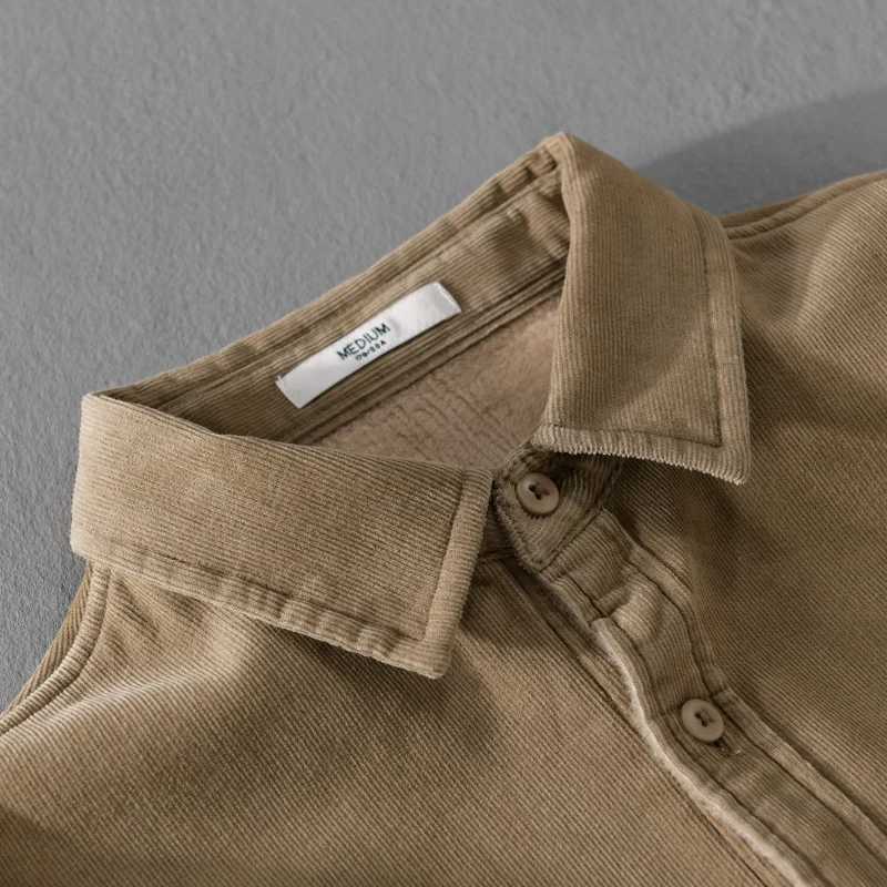 New Designer Italy Quality Brand Shirts For Men Fashion Cotton Corduroy Warm Long-sleeve Thickened Plus Size Top Clothes Camisa LX241017