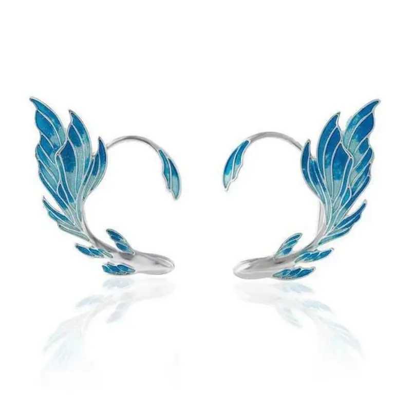 Genshin Impact Earrings Sangonomiya Kokomi cosplay unisex fashion custom fish blue ear clip party jewelry W241017