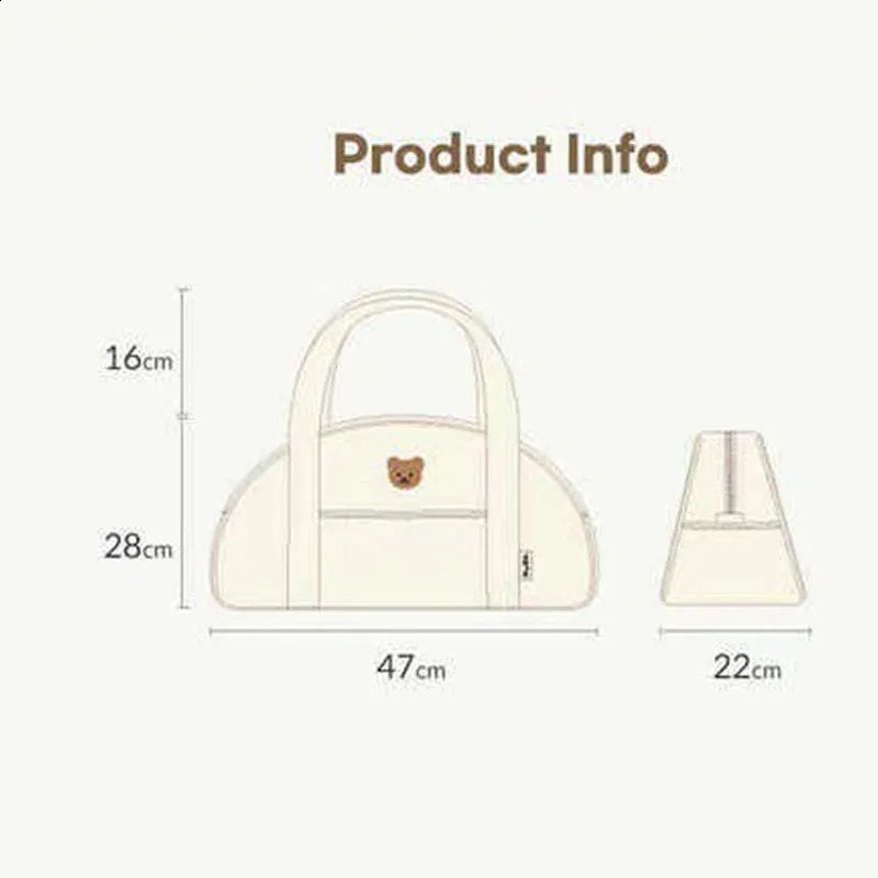 Korean style mom bag large capacity bear handheld hanging diaper pajamas storage organizer and baby womens Boston 241017