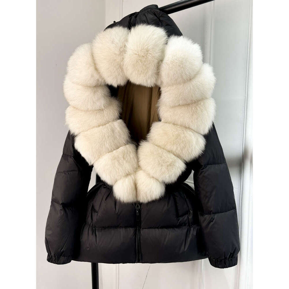 Janveny 2024 Winter Puffer Jacket Women Real Fox Fur Hooded Thick Warm 90% White Duck Down Coat Female Parkas Waterproof