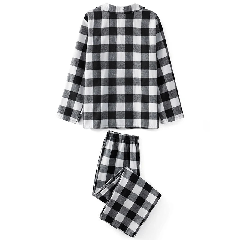 Christmas Family Pajamas Matching Set Long Sleeve Shirt with Pants Plaid Sleepwear Loungewear for Cozy Holidays 241017