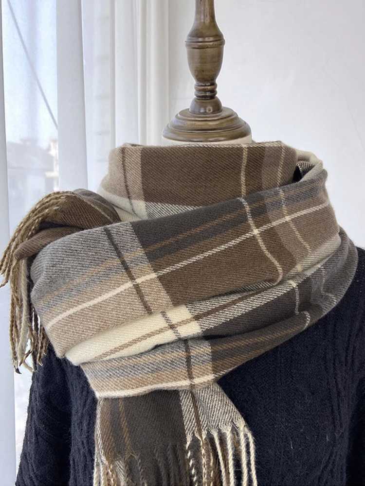 New Sweet Retro Scarf Winter Warm Womens Mens Prefabricated Plain Scarf Warm Pashmina Flawless M Foil Packaging Shawl Unisex Style X241017