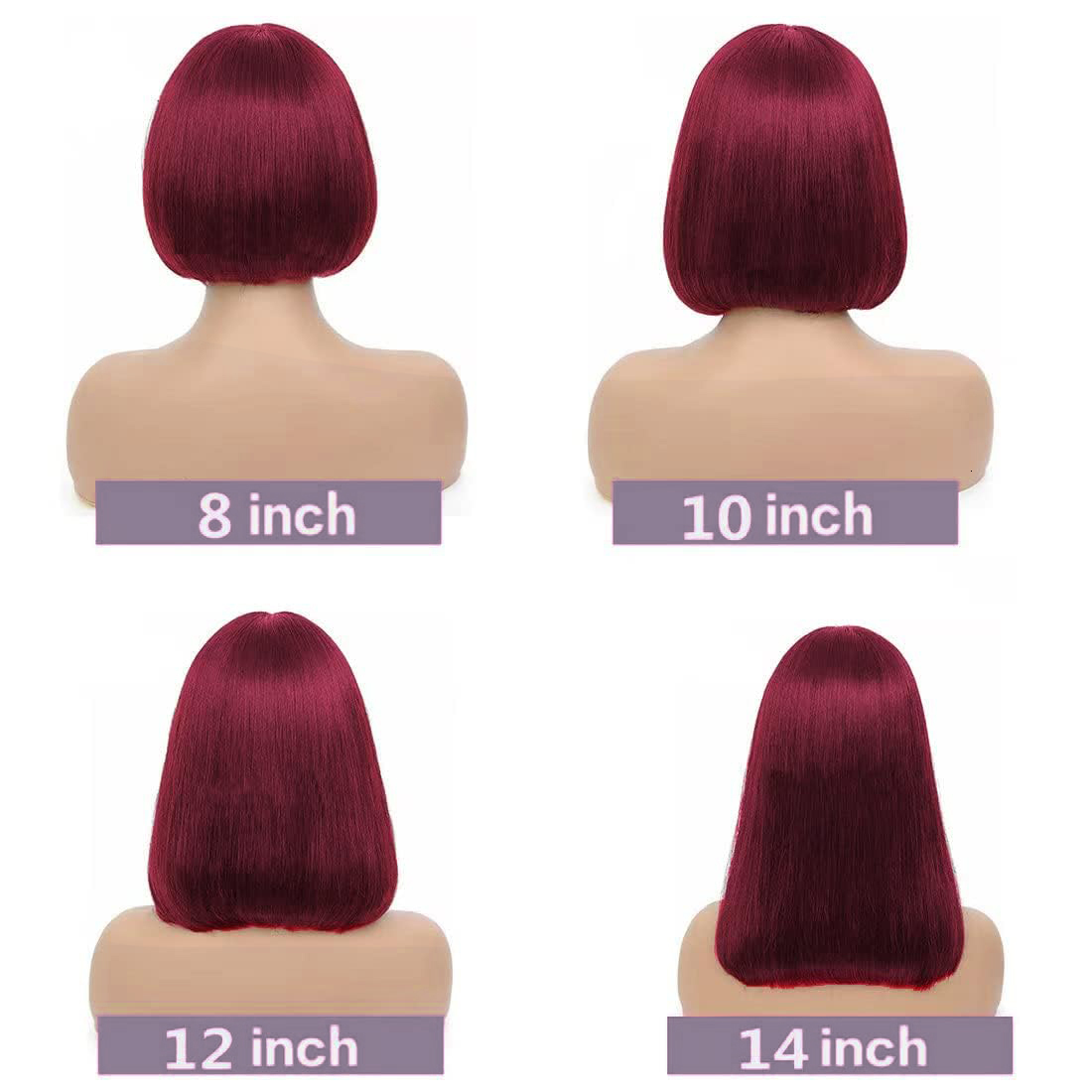 99J Bury Front Pre Plucked Red Bob 13X4 Frontal Lace Wig Human Hair Wigs For Women