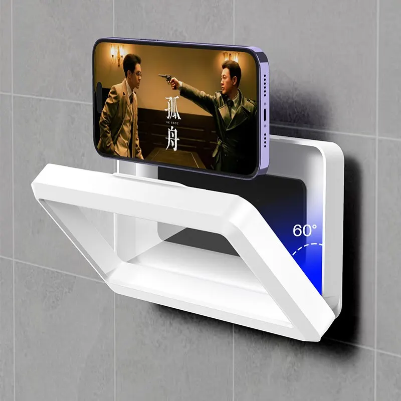 Bathroom Waterproof Phone Holder Box Self-adhesive Touch Screen Universal Shower Phone Case Stand Wall Mount Bathroom Glass Mirror Bathtub Kitchen up 