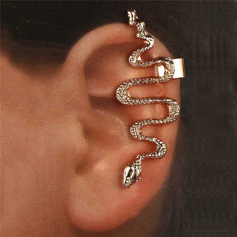 Retro snake stud earrings womens charm silver round ear clip womens 2022 trend ear sleeves Valentines Day gifts jewelry W241017