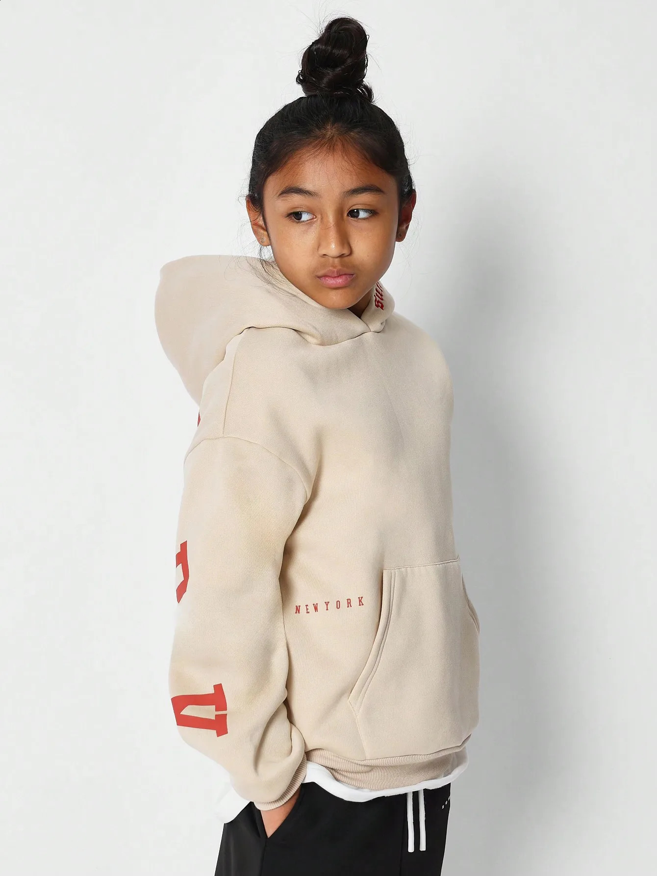 Fashion AutumnWinter Girly Top Hoodie with Large Graphic Print Comfortable Outdoor Sports Casual Street Wear Baby 241017