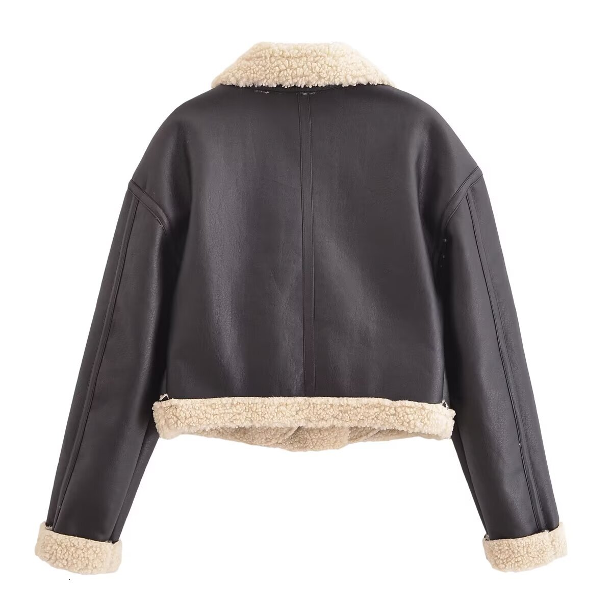 Women's Leather Jackets Coat Inszartrafaf Pu Outwear Winter Warm With Zipper Casual Streetwear Elegant Casaco De Couro Feminino