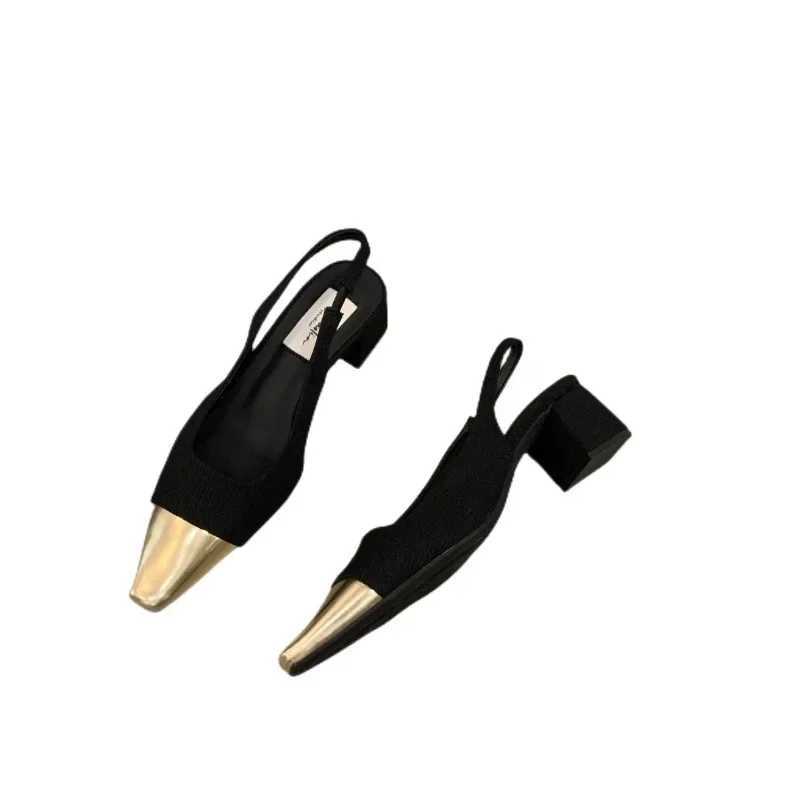 Womens shoes 2024 new Slingbacks womens high heels fashionable color matching office and professional hot selling plus size shoes hats sandals Y241017