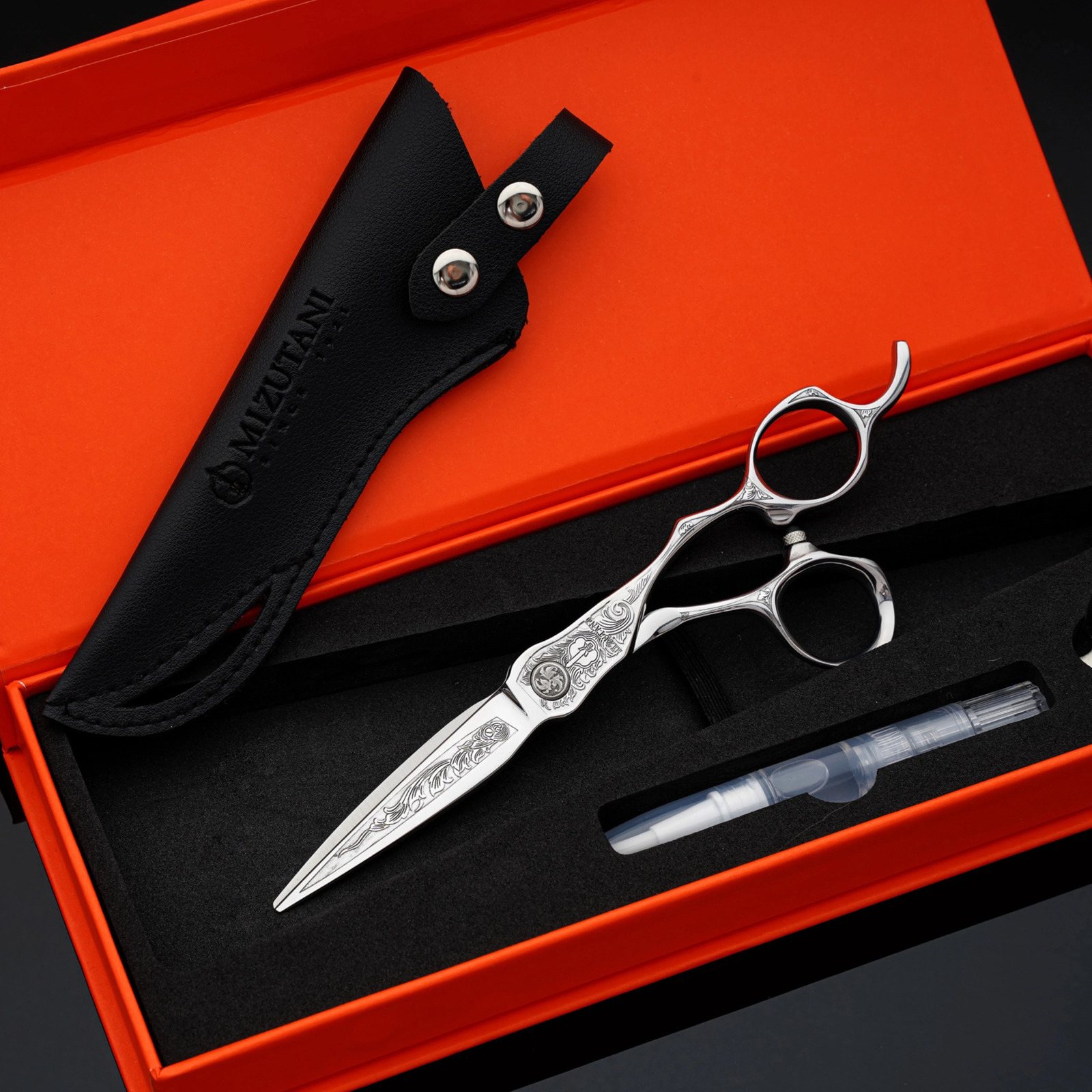 MIZUTANI 6.0-inch Tungsten Steel Pattern High grade scissors Pattern Professional Hair Salon Top Professional Barber Scissor Set 241010