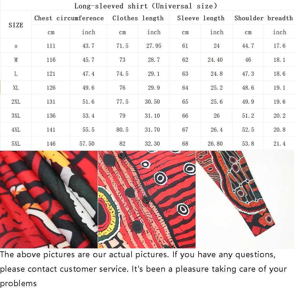 2024 New Retro Print Shirt HAWaii Fashion Holiday Casual Long-sLeeved Shirt Mens Large Size Lapel Button Up Top LX241017