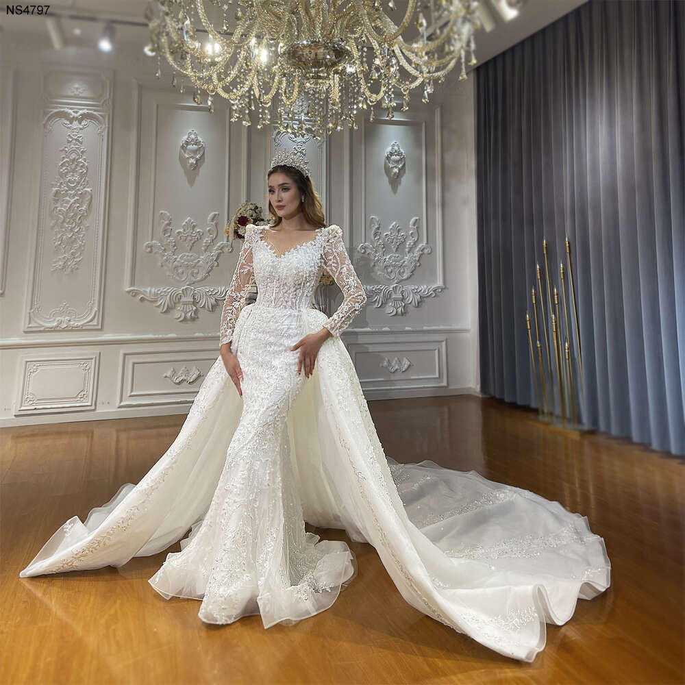 Sleeves 2 in 1 Wedding Dress Custom Size