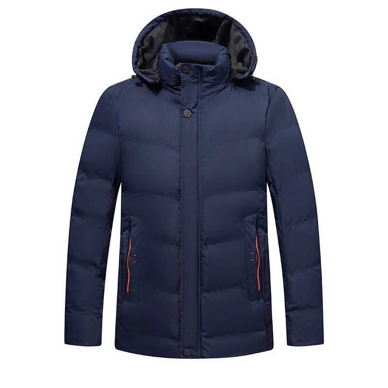 Autumn and Winter Jacket Men New Casual Puffer Jacket Mens Down Cotton Coat Hooded Padded Jackets Outdoor Fur Thick Warm Coat X241017