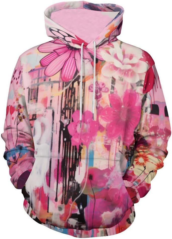 Hoodie for Mens Womens Unisex Novelty Adult Hoodie Orchid Pink Sweatshirt Hoodies Pocket For Men Graphic Hoodies sweatshirt Pullover Long Sleeve Fashi