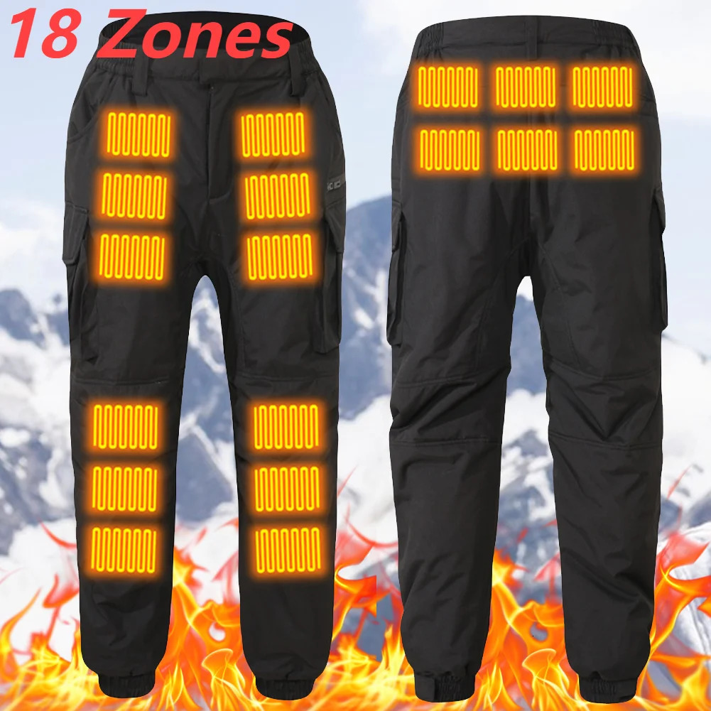 1810 Zones Winter Thermal Hiking Pants Heating Underwear USB Electric Heated Ski Wear Heater Sports 241007