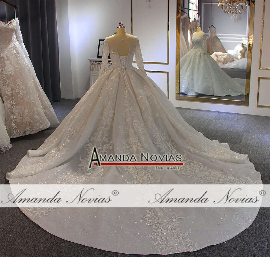 Ball Gown Wedding Dress Long Sleeves Mariage With Full Beading