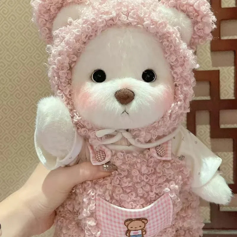 High quality handmade teddy bear plush toy replacement dress fabric girl hugs cute doll give girlfriend Christmas gift 241017
