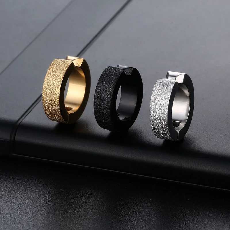 2 pieces of mens/womens titanium steel ear clips non perforated fake earrings six spike frosted earrings round punk jewelry gifts W241017