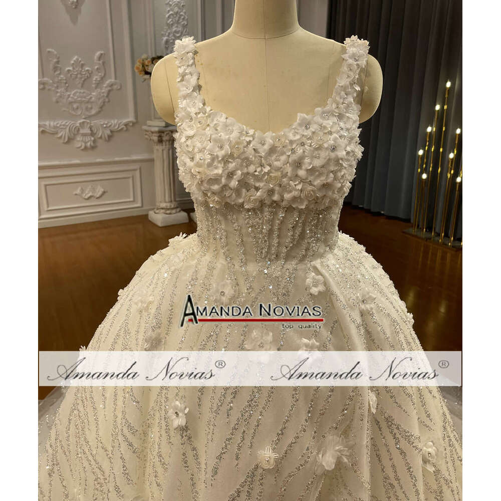 Straps Beach Style Wedding Dress With Slit