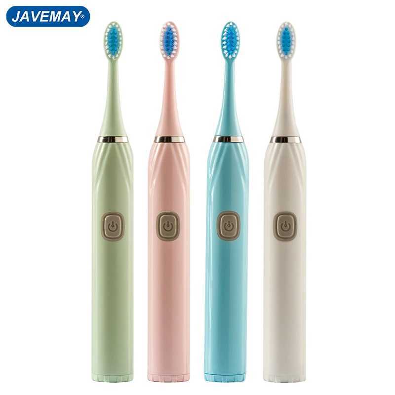 New Arrival Electric toothbrush with battery suitable for adults soft bristle waterproof oral hygiene teeth whitening with replacement brush head set 